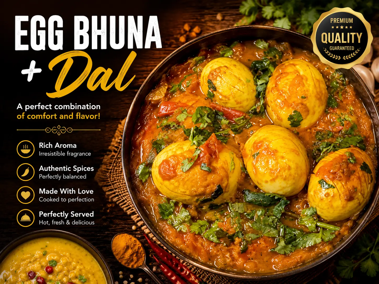 Egg Bhuna + Dal
